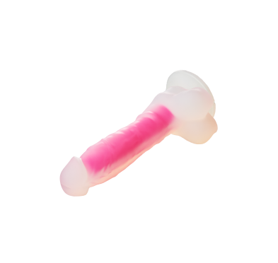 RADIANT SOFT SILICONE GLOW IN THE DARK DILDO LARGE PINK